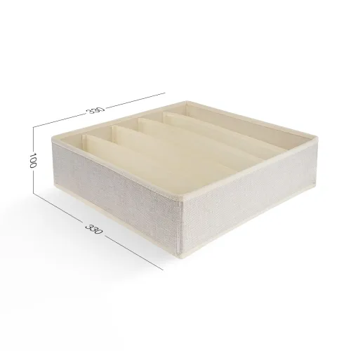 Органайзер для зберігання МВМ MY HOME на 5 секцій, кремовий, 330х330х100 мм