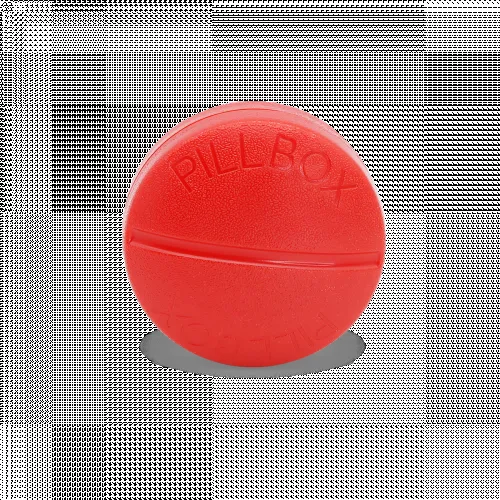 Органайзер для таблеток на 4 відділення круглої форми, червоний, 65х30 мм, пластиковий