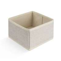 Ящик для зберігання МВМ MY HOME 150х150х100мм кремовий текстильний органайзер