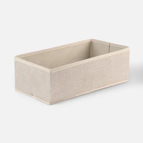 Ящик для хранения МВМ MY HOME 150х150х100мм кремовый текстильный органайзер