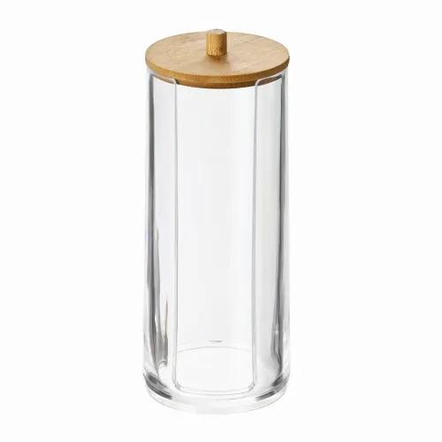 Органайзер для ватних дисків МВМ MY HOME 70х176 мм, прозорий/дерево