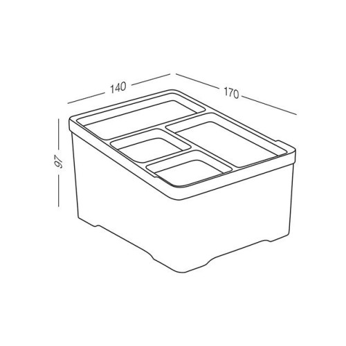 Органайзер настільний FH-18 GRAY 170х140х97 мм - FH-18 GRAY