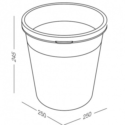 Відро (кошик) для сміття 250х233х250 мм BIN-09 9L сіре - BIN-09 9L GRAY