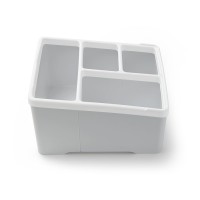 Серый настольный органайзер для мелочей из полипропилена 170x97x140 мм