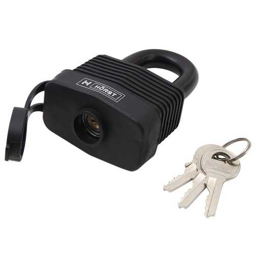 Замок вологостійкий навісний з ламінованої сталі HR-WLS-50E - HR-WLS-50E BLACK