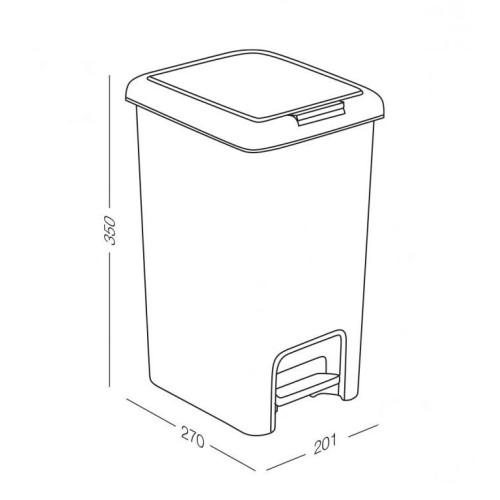 Відро для сміття з кришкою і педаллю BIN-01 10L сіре - BIN-01 10L GRAY