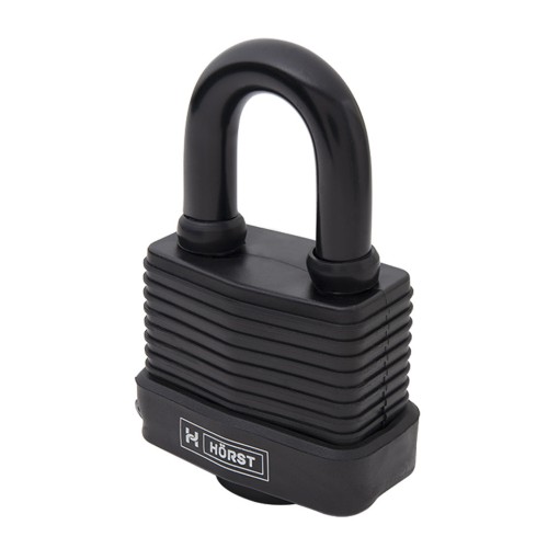 Замок вологостійкий навісний з ламінованої сталі HR-WLS-50E - HR-WLS-50E BLACK