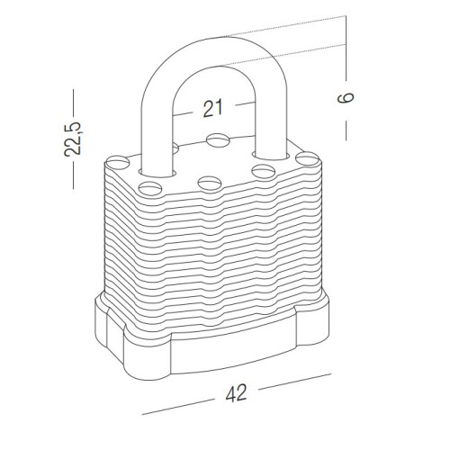 Замок навісний ламінована сталь, 40мм HR-LS-40E - HR-LS-40E