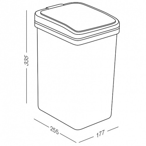 Відро для сміття з кришкою BIN-04 10L сіре - BIN-04 10L GRAY