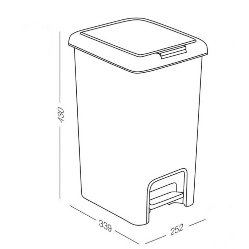 Відро для сміття з кришкою і педаллю BIN-01 20L сіре - BIN-01 20L GRAY