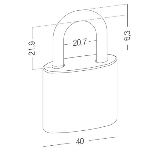 Замок навісний латунний 40мм HR-B1-40E - HR-B1-40E