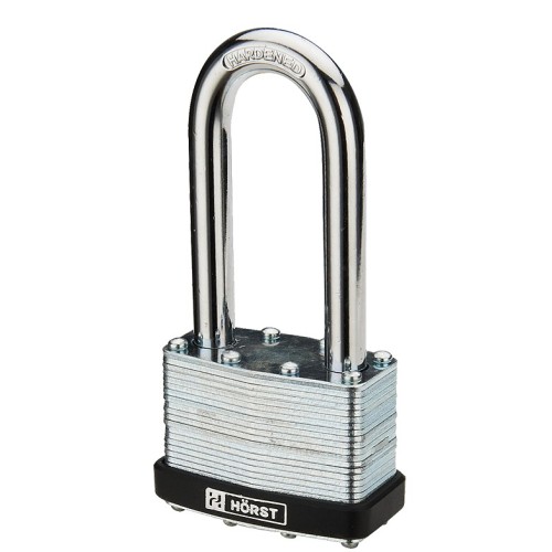 Замок навісний ламінована сталь довга дужка 50мм HR-LSL-50E - HR-LSL-50E