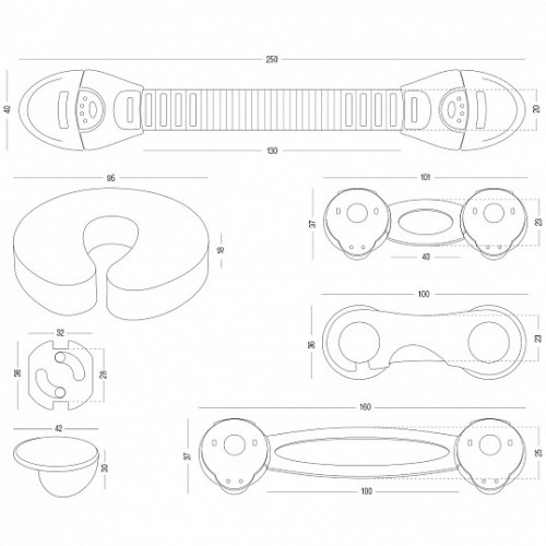 Комплект дитячого захисту BS-22 білий 17 од. - BS-22 WHITE
