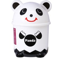 Відро для сміття дитяче з кришкою панда BIN-07 3,2L біле