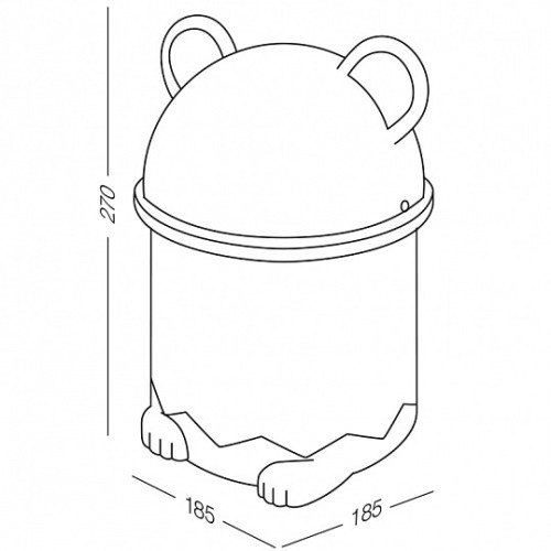 Відро для сміття дитяче з кришкою панда BIN-07 3,2L біле - BIN-07 3,2L WHITE