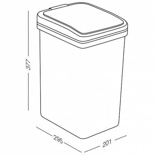 Відро для сміття з кришкою BIN-04 15L сіре - BIN-04 15L GRAY