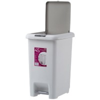 Відро для сміття з кришкою і педаллю BIN-01 45L сіре