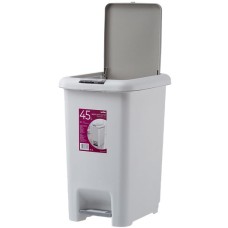 Відро для сміття з кришкою і педаллю BIN-01 45L сіре