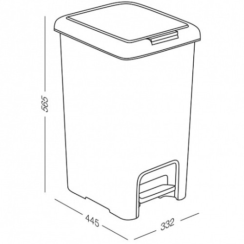 Відро для сміття з кришкою і педаллю BIN-01 45L сіре - BIN-01 45L GRAY