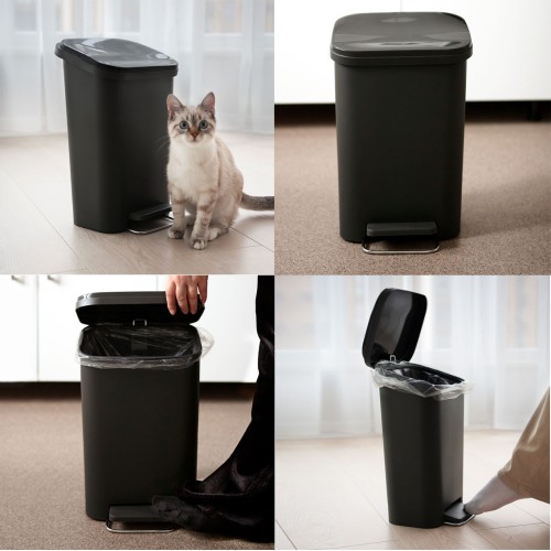 Відро для сміття BIN-13 12L з кришкою та педаллю - BIN-13 12L ANTHRACITE