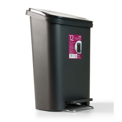Відро для сміття BIN-13 12L з кришкою та педаллю - BIN-13 12L ANTHRACITE