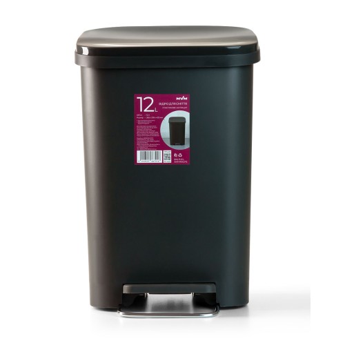 Відро для сміття BIN-13 12L з кришкою та педаллю - BIN-13 12L ANTHRACITE