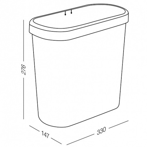 Відро для сміття вузьке BIN-08 10L біле - BIN-08 10L WHITE
