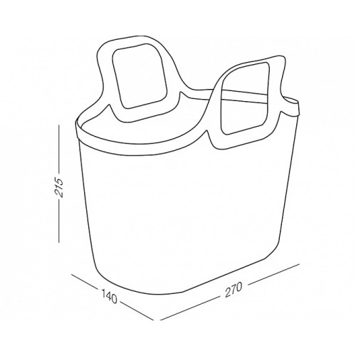 Кошик універсальний з ручками FH-08 350х310х190 мм сіра - FH-08 GRAY