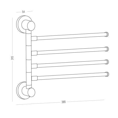 Тримач для рушників клеєний BP-28 - BP-28 WHITE/GRAY