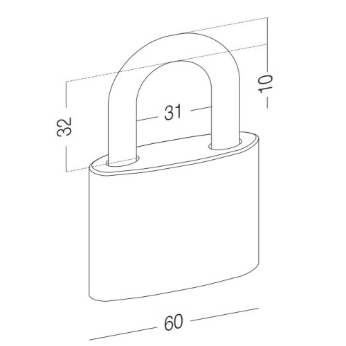 Замок навісний латунний 60мм HR-B1-60E - HR-B1-60E