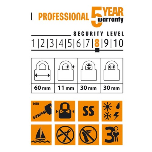 Замок навісний білий 60мм - HR-SS1-60D