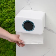 Тримач для туалетного паперу МВМ MY HOME з отвором для аромасаші, білий/сірий, 220x149x142 мм