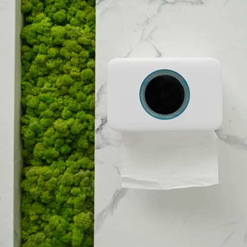 Тримач для туалетного паперу МВМ MY HOME з отвором для аромасаші, білий/сірий, 220x149x142 мм