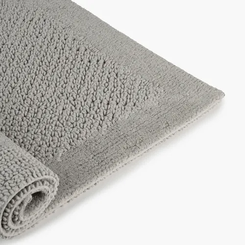 Килимок для ванни "бухта" 50х80 см, бавовна 2200 г/м2, сірий, двосторонній