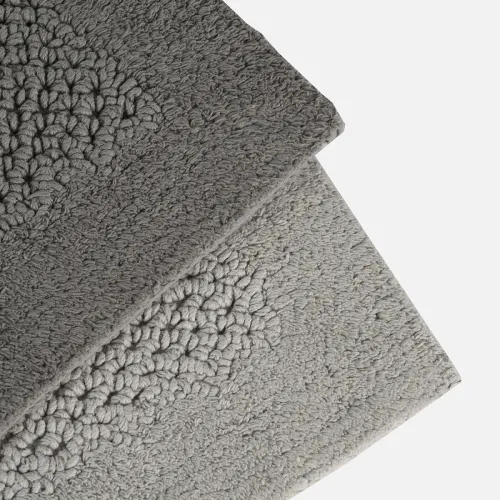 Килимок для ванни "бухта" 50х80 см, бавовна 2200 г/м2, сірий, двосторонній