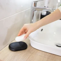 Мильниця MY HOME BOSTON чорна з непрозорої смоли, 127х94 мм