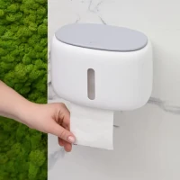 Тримач для туалетного паперу МВМ MY HOME, білий/сірий, 228x158x163 мм, полістирол/полікарбонат