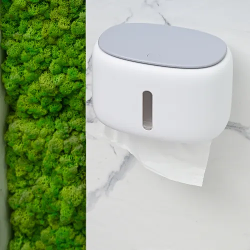 Тримач для туалетного паперу МВМ MY HOME, білий/сірий, 228x158x163 мм, полістирол/полікарбонат