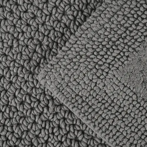 Килимок для ванни "бухта" 50х80 см, двостороння, бавовна 2200 г/м2, темно-сірий