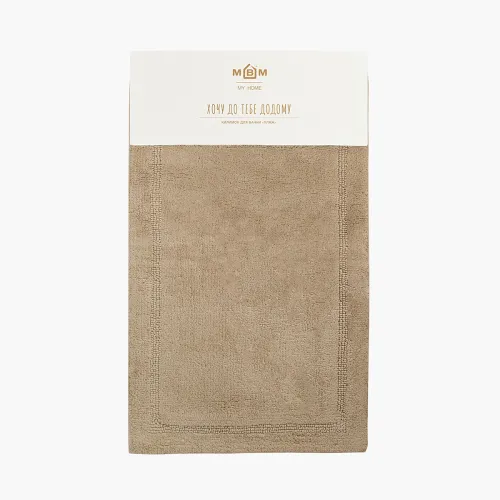 Килимок для ванни "Ліман" 50х80 см, бавовна 2800 г/м2, холодна бежева, двостороння