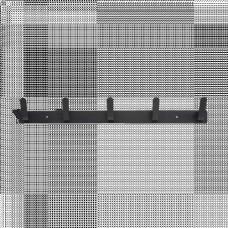 Вешалка на 5 крючков из алюминиевого сплава черного цвета, 435х55 мм