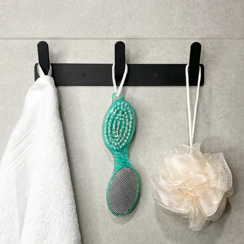 Вешалка на 5 крючков из алюминиевого сплава черного цвета, 435х55 мм