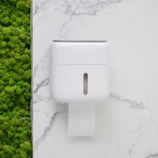 Тримач для туалетного паперу МВМ MY HOME, 230x162x235 мм, білий/сірий, полістирол/полікарбонат