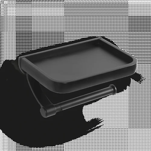 Тримач для туалетного паперу BA-01 чорний з алюмінієвого сплаву, компактний, міцний, 185х125х95 мм