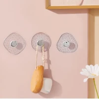 Комплект із 3 прозорих гачків МВМ MY HOME 55х20 мм для кухні та ванної