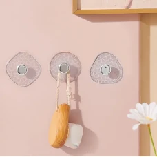 Комплект из 3 прозрачных крючков МВМ MY HOME 55х20 мм для кухни и ванной