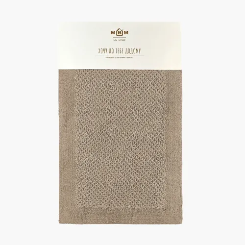 Килимок для ванни "бухта" 50х80 см, двостороння, бавовна 2200 г/м2, холодна бежева