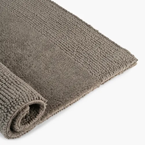 Килимок для ванни "Пляж" 50х60 см, бавовна 2400 г/м2, темно-сірий, двосторонній