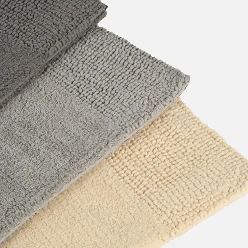 Килимок для ванни "Пляж" 50х60 см, бавовна 2400 г/м2, темно-сірий, двосторонній