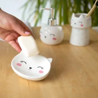Мильниця керамічна MY HOME "Cute Cat" біла 110х90х30 мм